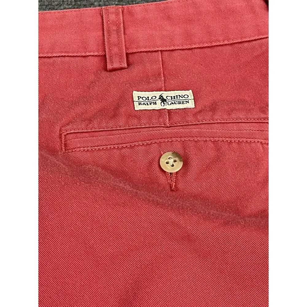 POLO Ralph Lauren Shorts Mens 35 Chino Flat Front Khaki Coral Pink N116